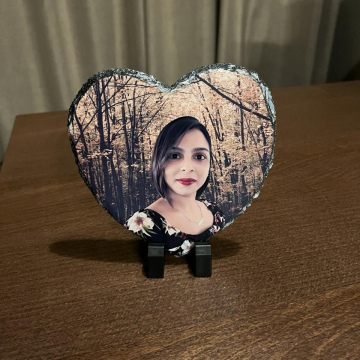 Custom Printed Stone Picture Frame - Heart